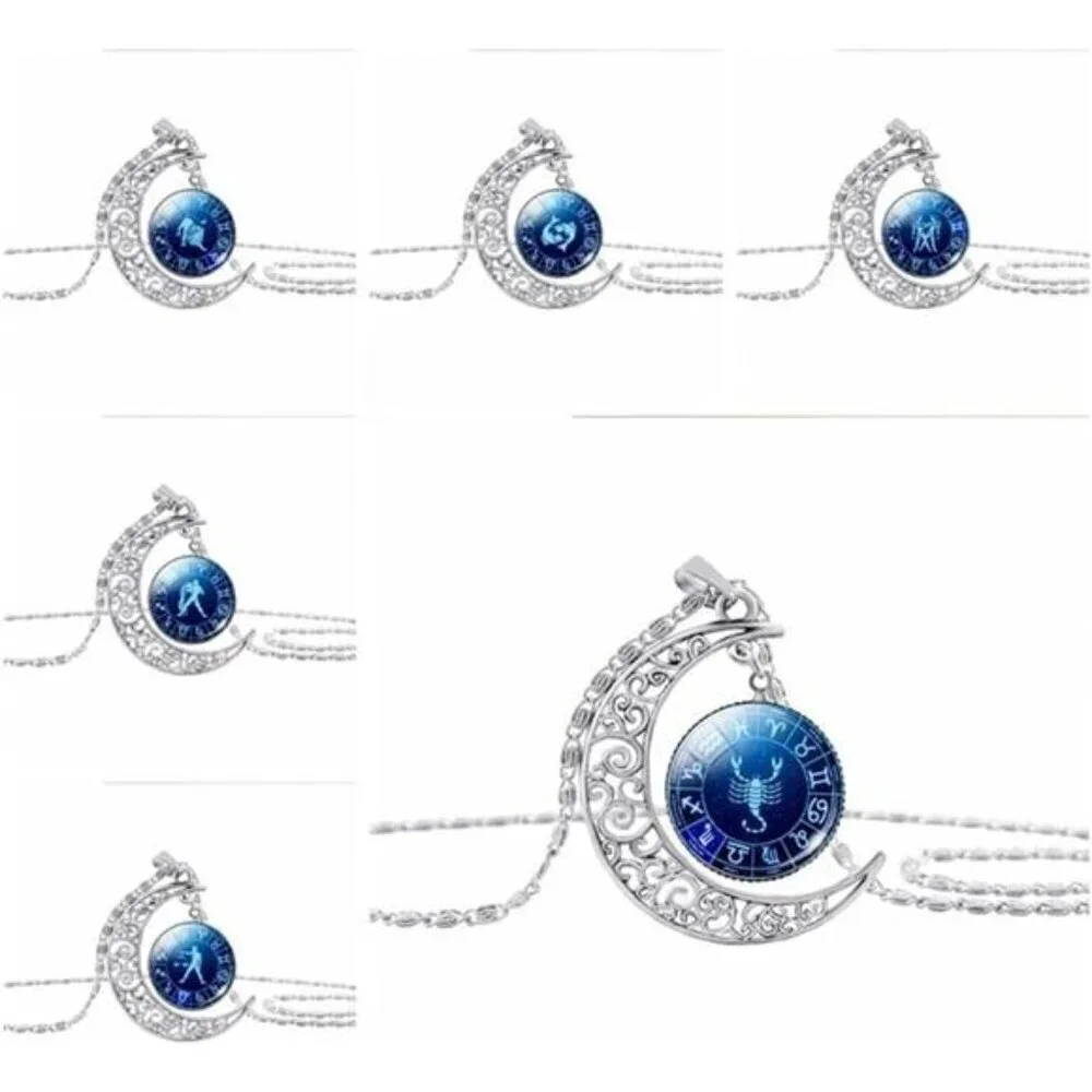 Scorpio 12 Constellation Necklace 12 Constellation Zodiac Moon Pendant